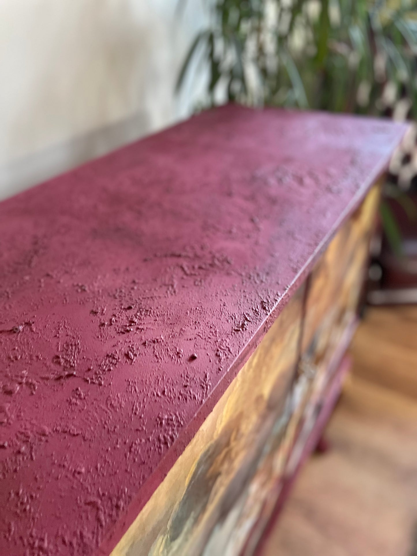 Distressed Burgundy Saints Glory Drinks Cabinet
