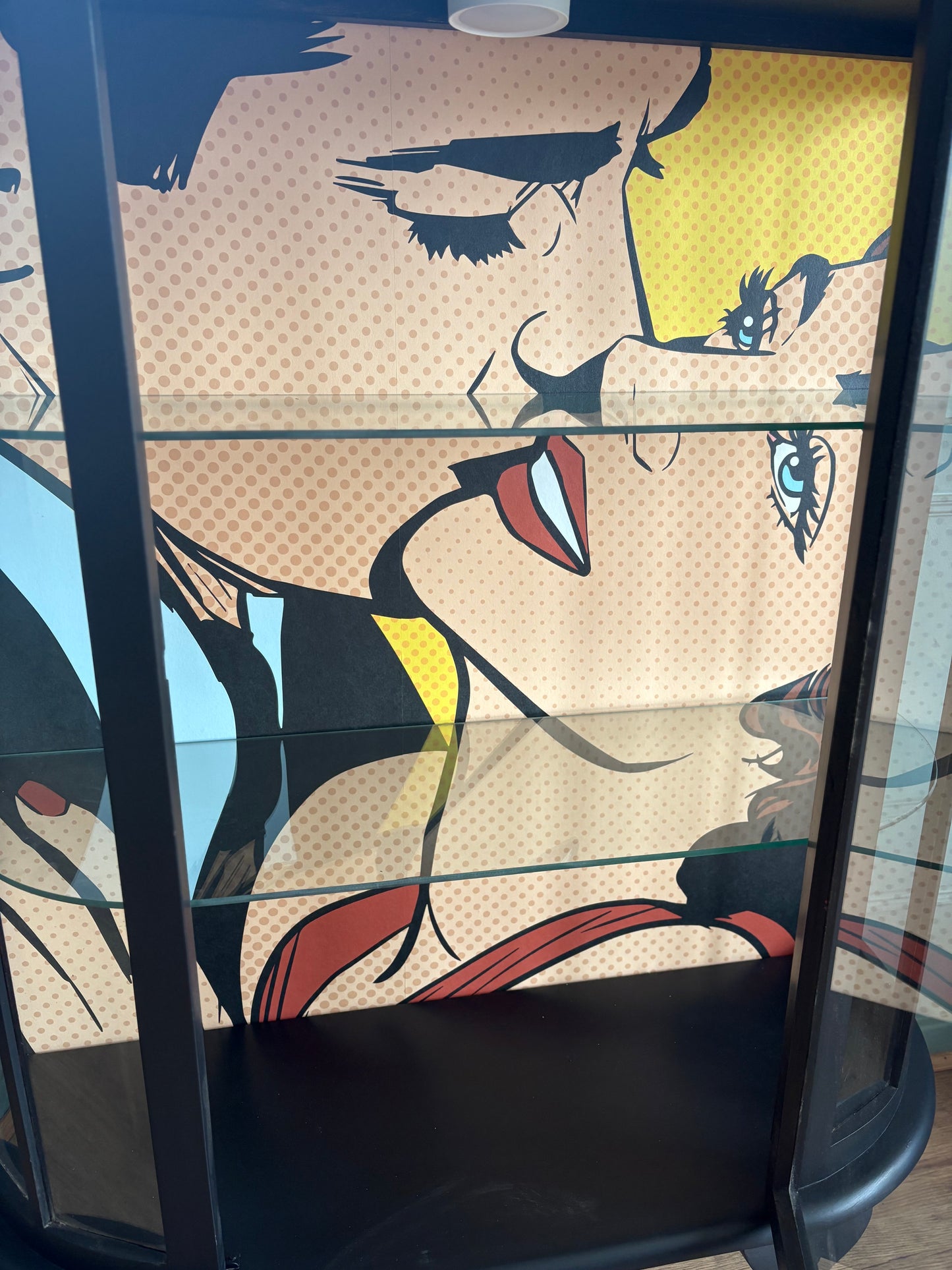Black Pop Art Comic Upcycled Drinks Cocktail Display Cabinet - Delivery included uk