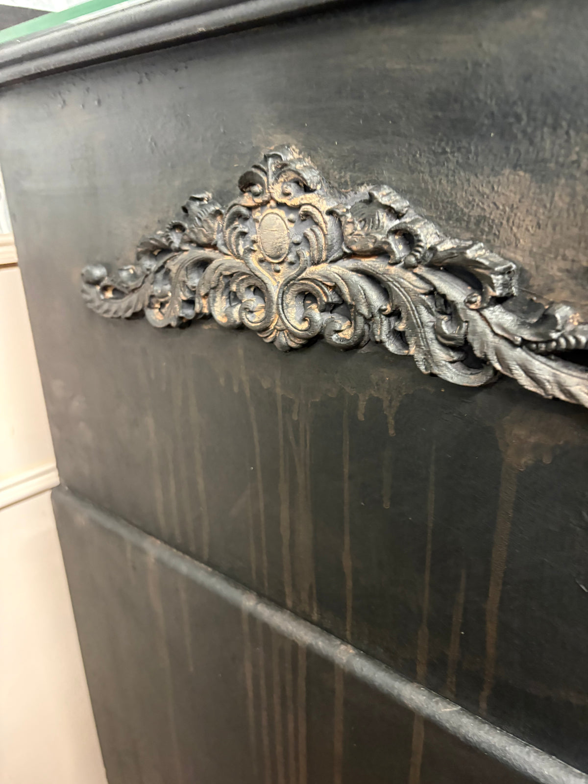 Copper Black Upcycled Oriental Bird Blossom Floral Chest of Drawers inc courier in price
