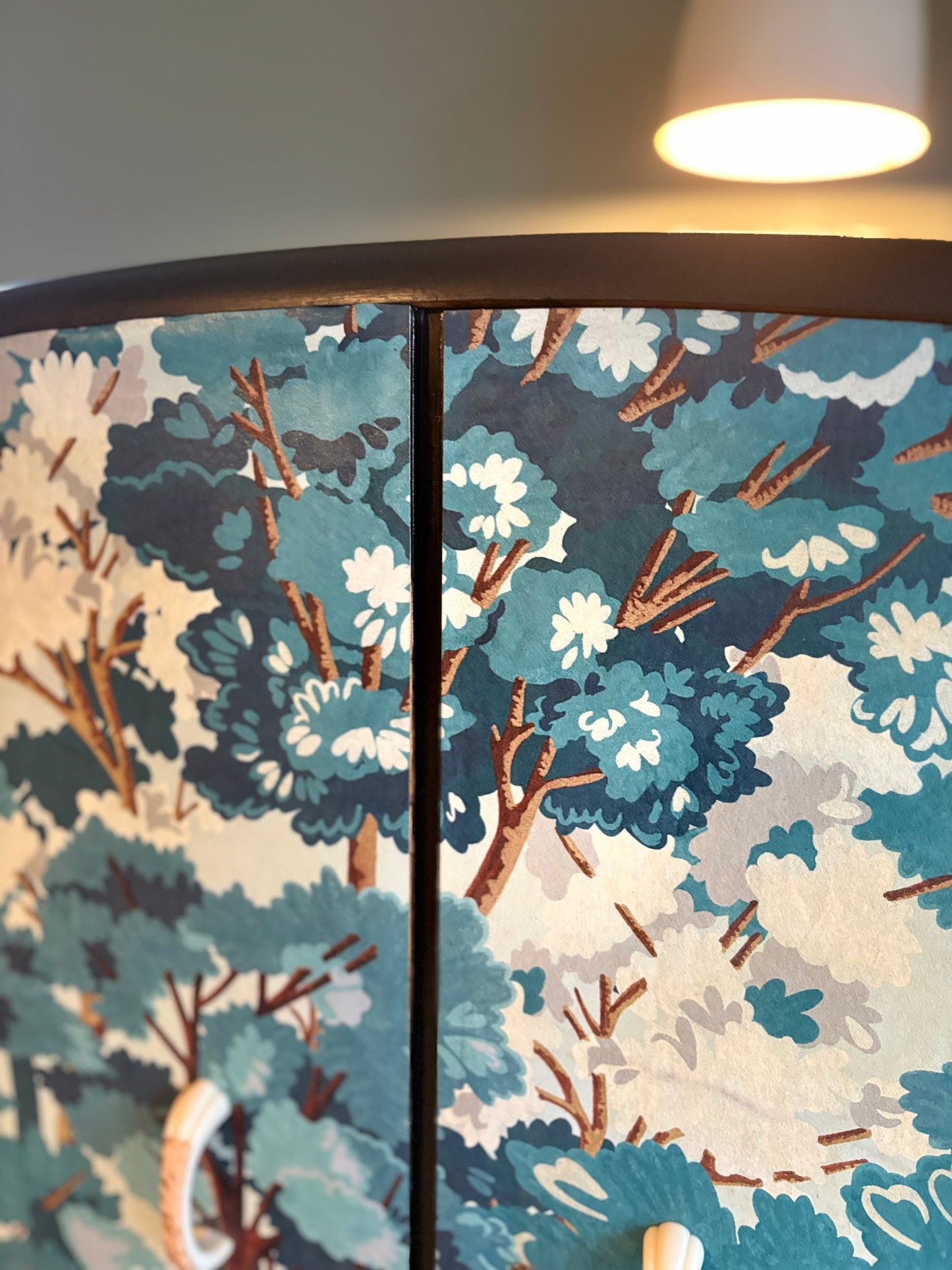 Upcycled Graham & Brown Blue Navy Tree Vintage Gentlemen’s wardrobe / cabinet