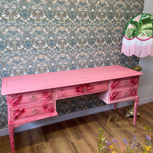 Hot Pink Red Stylish Antique Look Stage Dressing Table