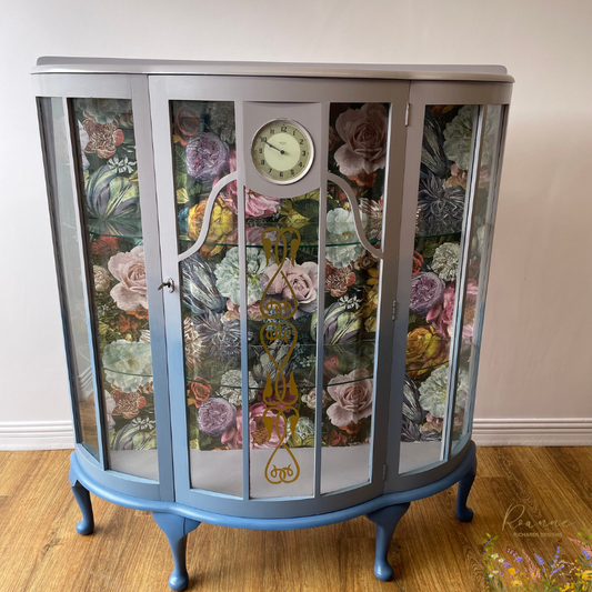 Ombre Lilac & Blue Floral Stunning Drinks Cabinet